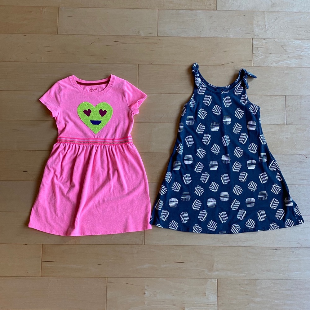 Cat and Jack 2-Piece Dresses Bundle Girls 7/8 M